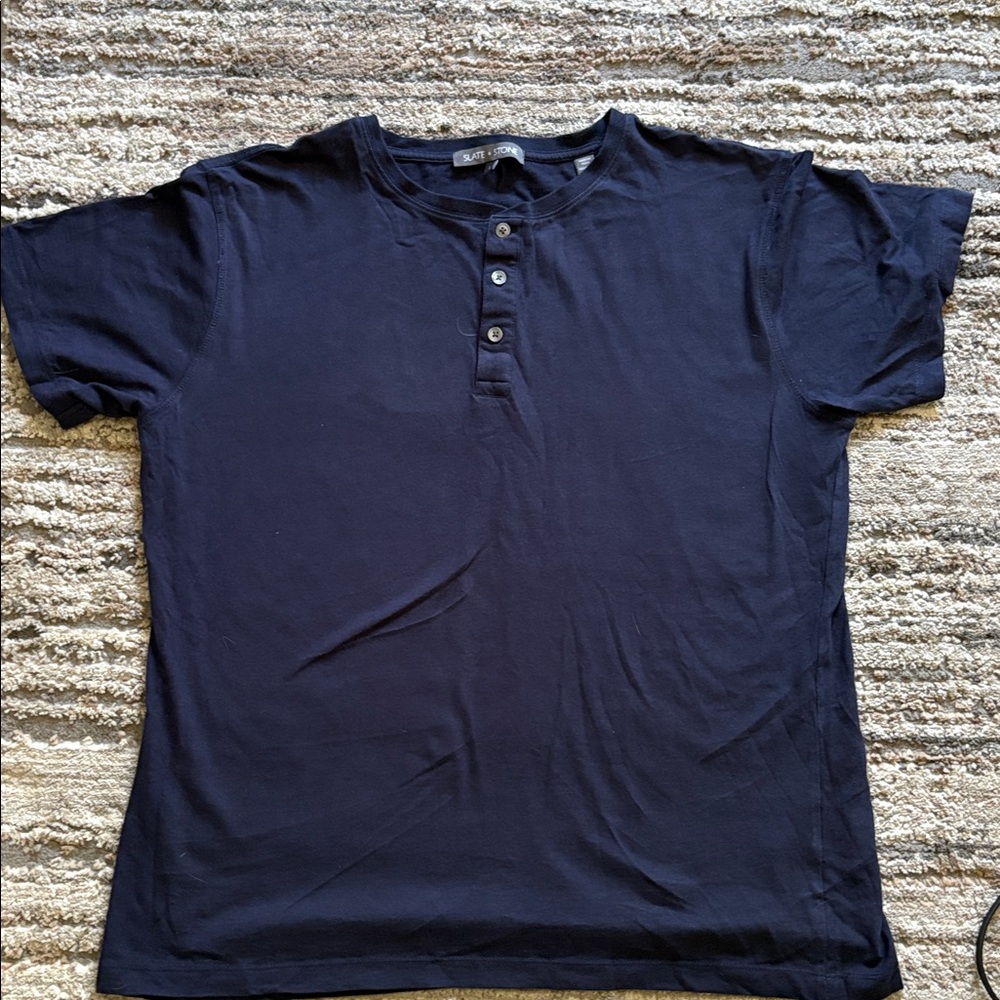 Slate & Stone Dark Blue Henley Shirt